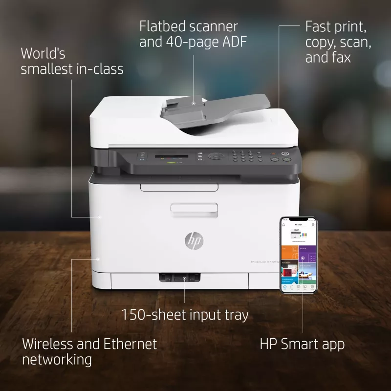 HP Color Laser MFP 179fnw daudzfunkciju lāzerprinteris, krāsu, A4, tīkls, Wi-Fi