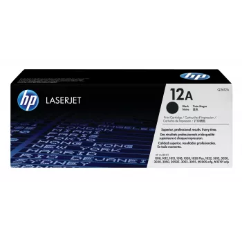 HP 12A Melna oriģinālā lāzerprintera tonera kasetne