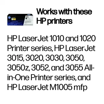 HP 12A Melna oriģinālā lāzerprintera tonera kasetne