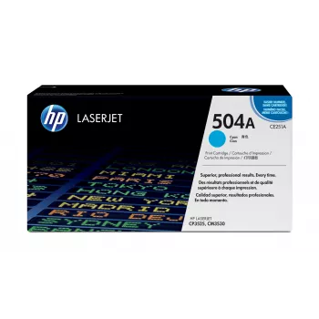 HP 504A Ciāna oriģinālā lāzerprintera tonera kasetne