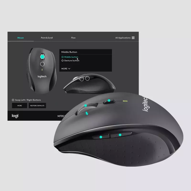 Pele Logitech Marathon M705 RF Bezvadu