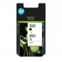 HP 300 2-pack Melnā/Krāsu oriģinālās tintes kasetnes, Melna, Ciāna, Fuksīna, Dzeltena, Pigmenta tinte, Krāsvielu tinte, 2 gab., 200 lpp., 165 lpp.