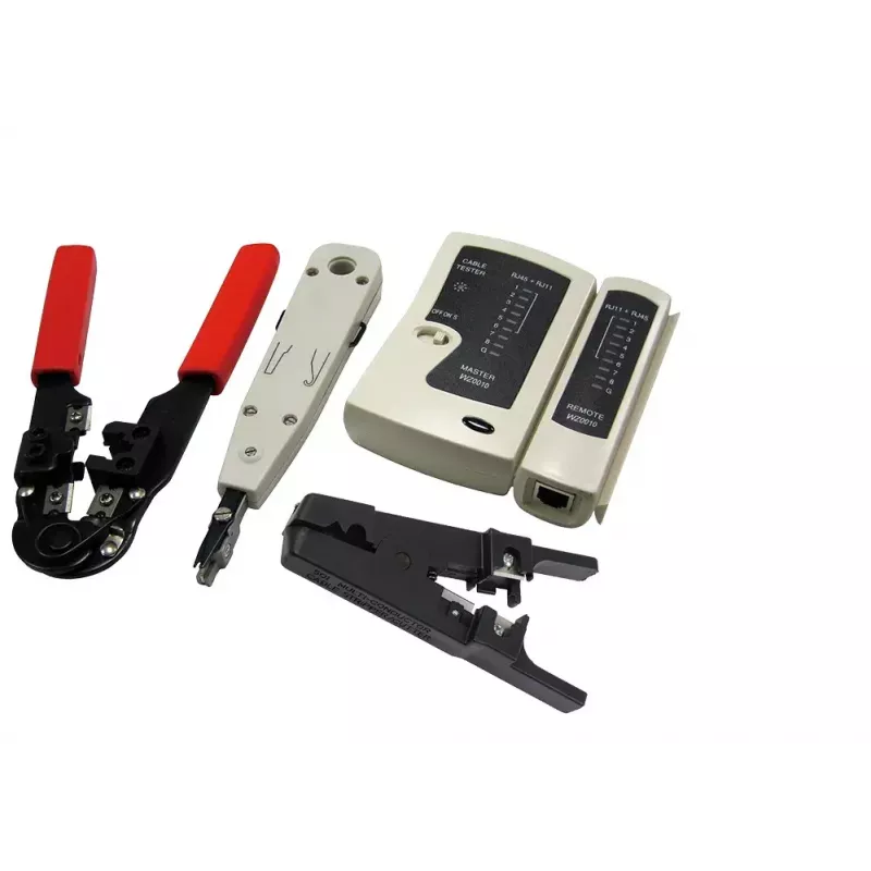 Kabeļu sagatavošanas instrumentu komplekts LOGILINK WZ0012 — RJ45 un RJ11 (noņēmējs, krimpētājs, griezējs)