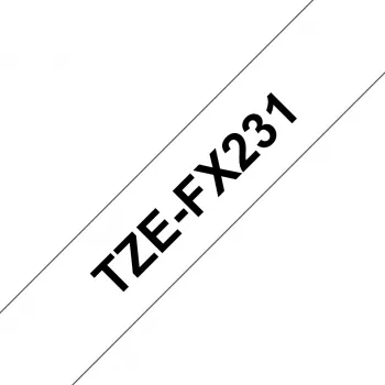 Brother TZE-FX231 lentes marķējums Melns uz balta TZ