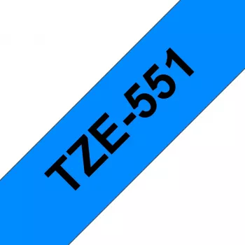 Lentīšu kasetne Brother TZE-551 24mm x 8m, melna uz balta, laminēta