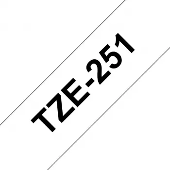 Brother TZE-251 līmlente uzlīmēm, melns uz balta, 24 mm x 8 m