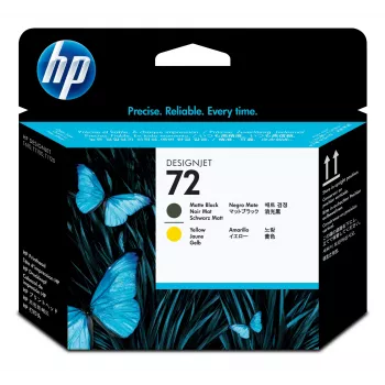 HP 72 matēts melns un dzeltens DesignJet drukas galviņa
