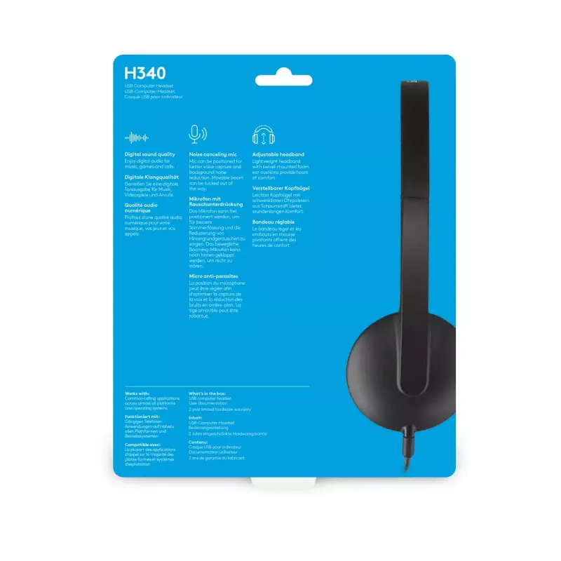 LOGITECH H340 USB austiņas, melnas