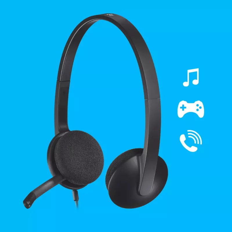 LOGITECH H340 USB austiņas, melnas