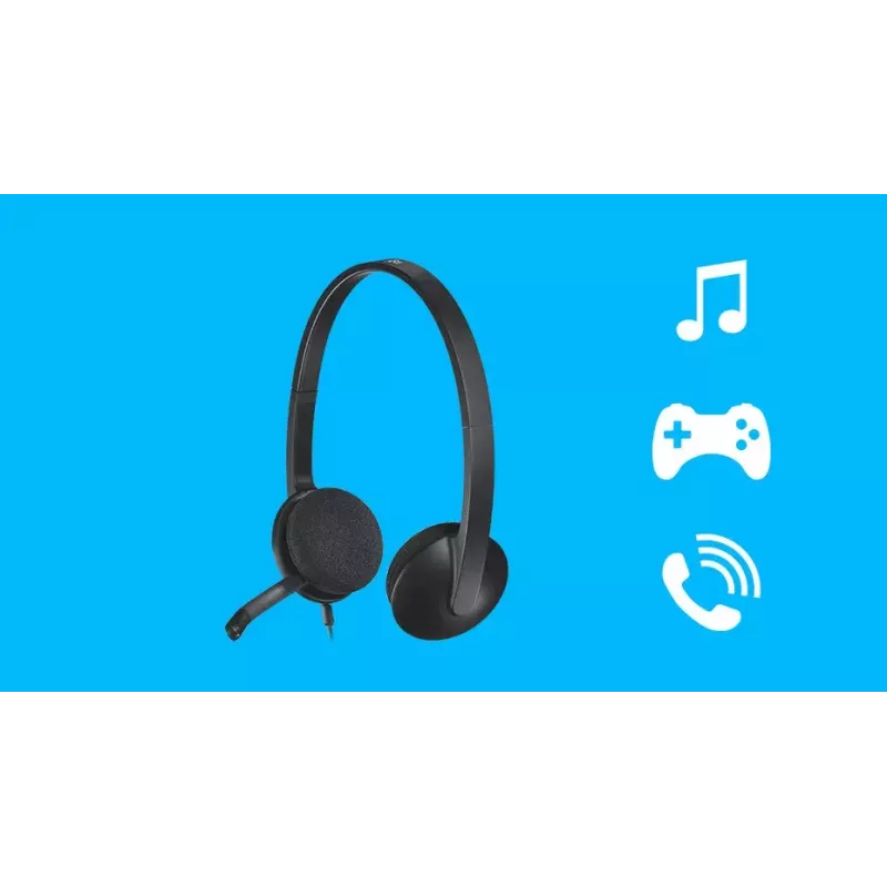 LOGITECH H340 USB austiņas, melnas