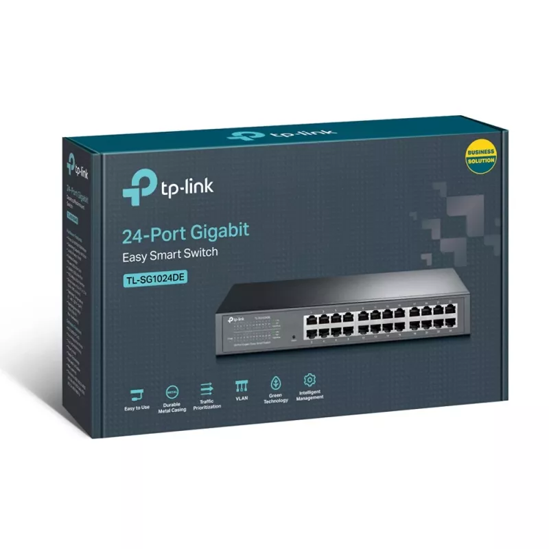 TP-Link TL-SG1024DE 24 portu Gigabit Easy Smart slēdzis, pārvaldāms, L2, 19 inch statīva stiprinājums, 1U
