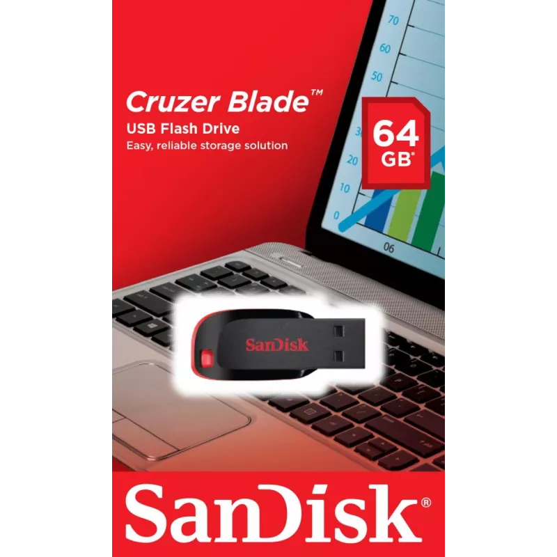 USB zibatmiņa SanDisk 64 GB USB Type-A 2.0 Cruzer Blade