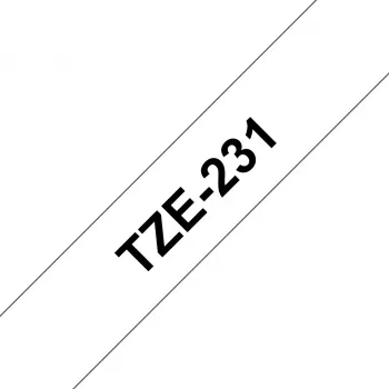 Brother TZE-231 lentes kasete — melns uz balta