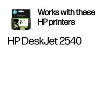HP 301XL High Yield Black Original Ink Cartridge, Melns, 1 gab., 360 lapas