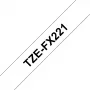 Laminēta lente Brother TZe TZEFX221 Melna uz Baltas 9mm