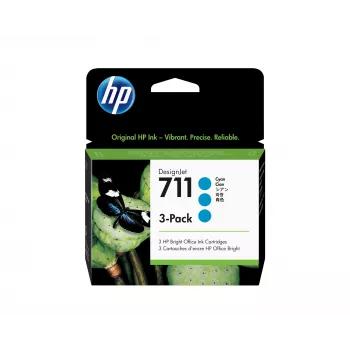 HP 711 3-pack 29 ml Ciāna tintes kasetnes DesignJet printeriem