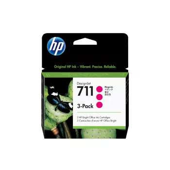 HP 711 3-pack 29 ml Magenta tintas kasetnes DesignJet