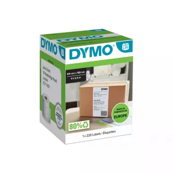 DYMO Autentiskas Extra Large sūtījumu etiķetes | 104 mm x 159 mm | Pašlīmējošas | Ruļlis ar 220 viegli noplēšamām etiķetēm | LabelWriter 4XL/5XL printeriem