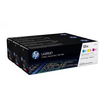 HP 131A 3 komplekts Ciāna/Magenta/Dzeltena oriģinālās LaserJet tonera kasetnes