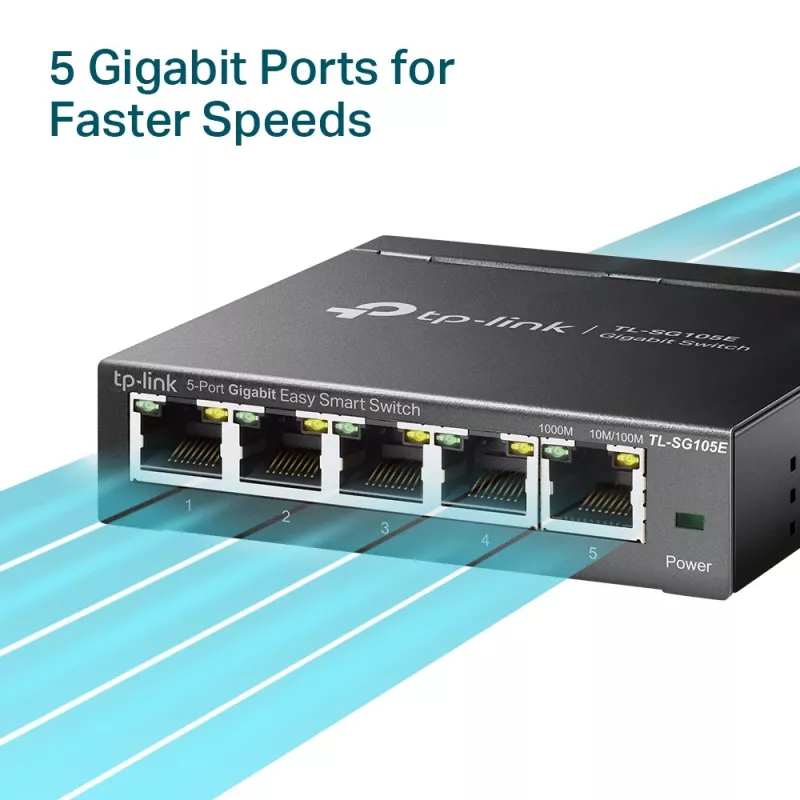 TP-Link 5-Portu Gigabit Easy Smart Slēdzis, Pārvaldāms, L2, Gigabit Ethernet (10/100/1000)