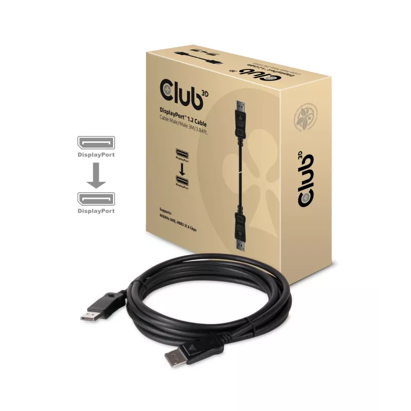 CLUB3D DisplayPort 1.2 kabelis M/M 3m 4K60Hz 21.6Gbps