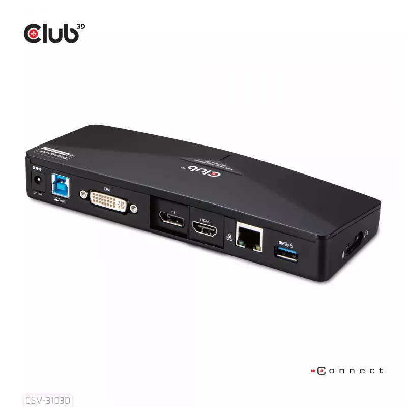 CLUB3D CSV-3103D Universāla USB 3.1 Gen 1 UHD 4K dokstacija ar DisplayLink™