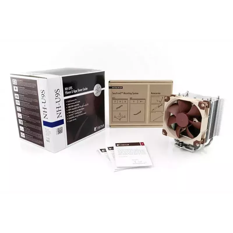 CPU dzesētājs Noctua NH-U9S — 92 mm ventilators, 95×68×125 mm radiators, 2000 RPM, 78.9 m³/h gaisa plūsma