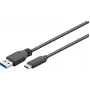 Microconnect USB3.1CA1 USB kabelis USB 3.2 Gen 1 (3.1 Gen 1) 1 m USB A USB C Melns