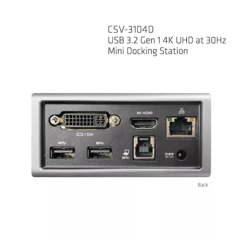 CLUB3D USB 3.2 Gen 1 Mini Dokošanas stacija 4K UHD pie 30Hz, īpaši plāns dizains
