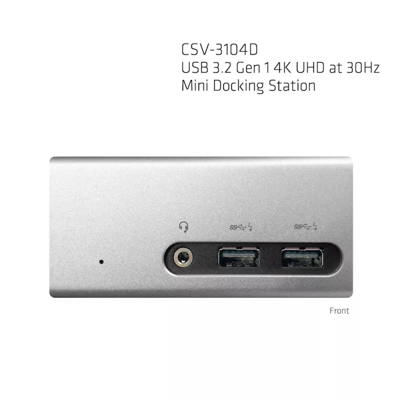 CLUB3D USB 3.2 Gen 1 Mini Dokošanas stacija 4K UHD pie 30Hz, īpaši plāns dizains