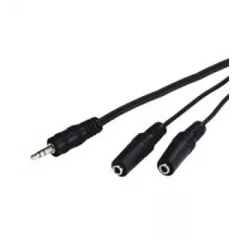 Audio kabelis Goobay AVK 317-020 0.2m 3.5mm vīrietis uz 2 x 3.5mm sieviete Melns