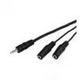 Audio kabelis Goobay AVK 317-020 0.2m 3.5mm vīrietis uz 2 x 3.5mm sieviete Melns
