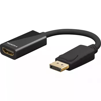 Goobay 67881 DisplayPort uz HDMI kabelis, 0.1 m, melns