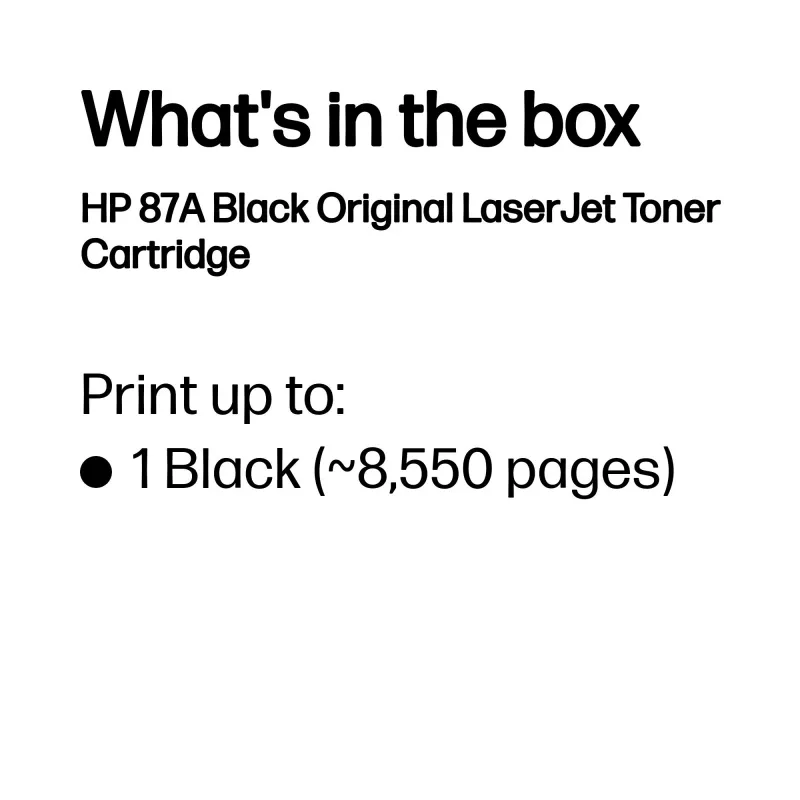 Tonera kasetne HP 87A Black Original LaserJet 8550 lapas Melna