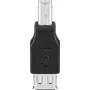 Goobay USB 2.0 vīrišķais tips B uz USB 2.0 sievišķais tips A adaptera kabelis, melns