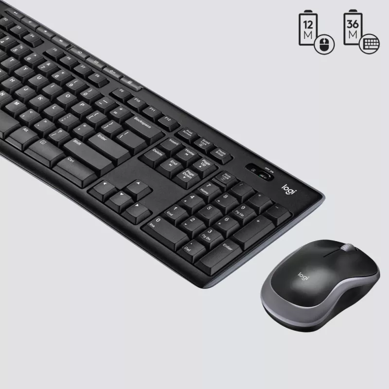 LOGITECH Wireless Desktop Mk270 - Qwerty US/International tastatūra un pele