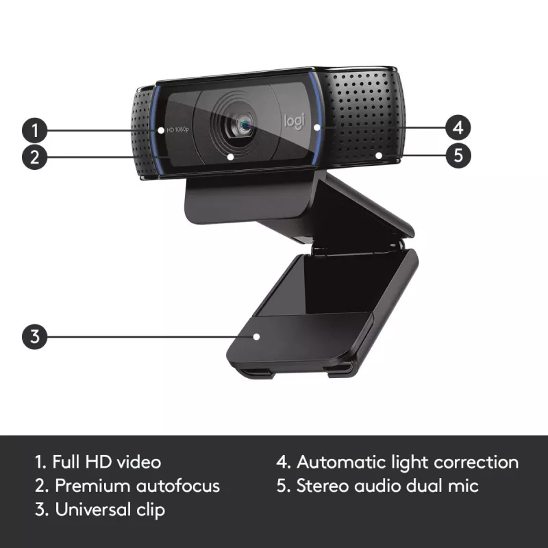 LOGITECH C920 HD Pro tīmekļa kamera - USB