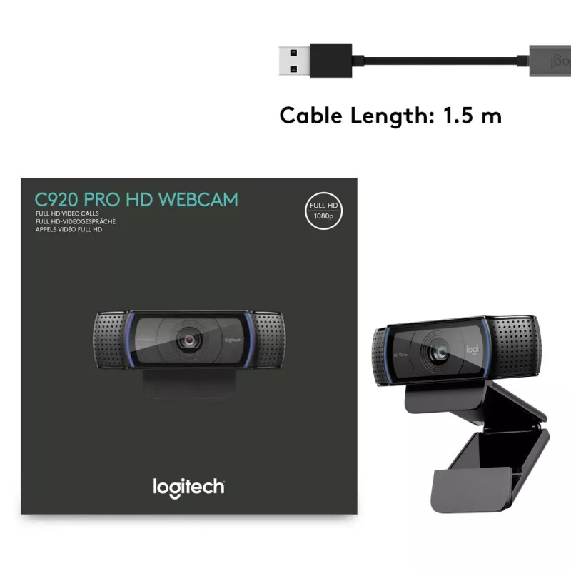 LOGITECH C920 HD Pro tīmekļa kamera - USB