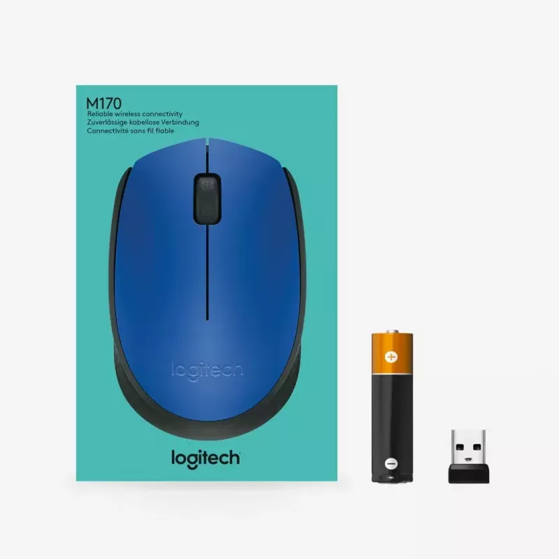 Logitech M171 bezvadu pele RF optiskā 1000 DPI, zila