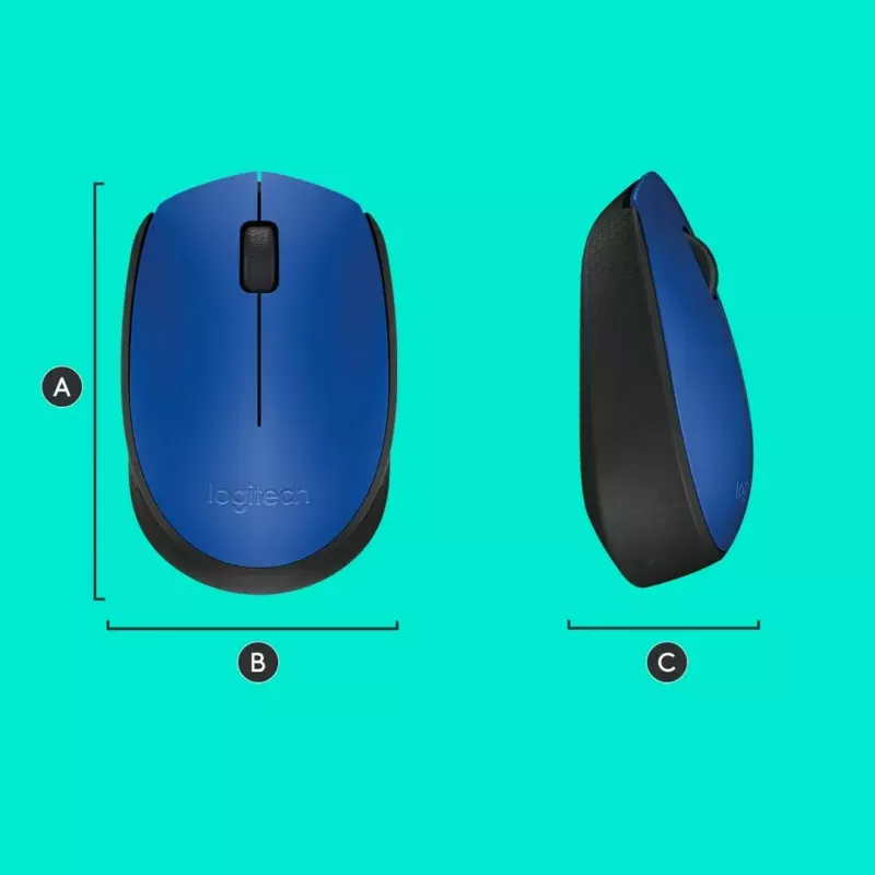 Logitech M171 bezvadu pele RF optiskā 1000 DPI, zila