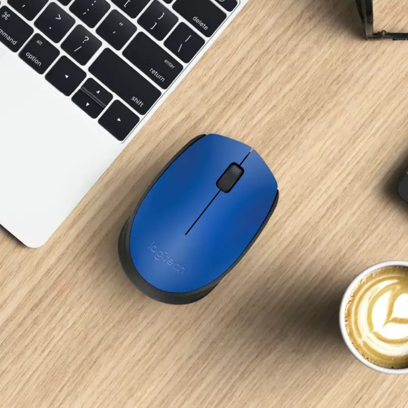 Logitech M171 bezvadu pele RF optiskā 1000 DPI, zila