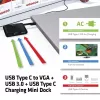 CLUB3D USB Type-C uz VGA + USB 3.0 + USB Type-C uzlādes Mini Doks