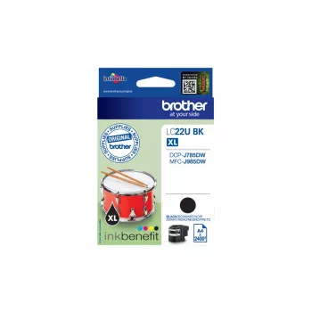 Brother LC22UBK tintas kasetne 1 gab. Oriģināla Augstas (XL) ietilpības Melna