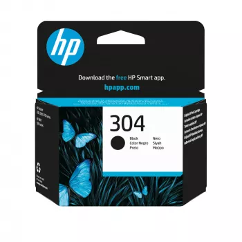 HP 304 Black Original Ink Cartridge, Melns, 1 gab., 120 lpp.