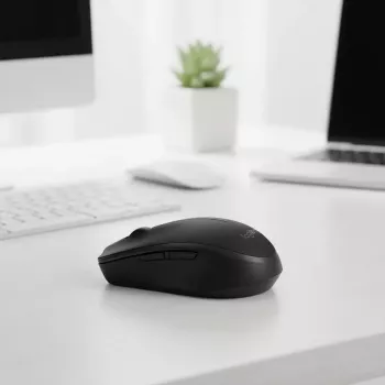 Bezvadu optiskā pele Logitech B170 RF, abpusēja, 3 pogas, melna, 10 m darbības rādiuss, līdz 12 mēnešiem baterijas darbības laiks
