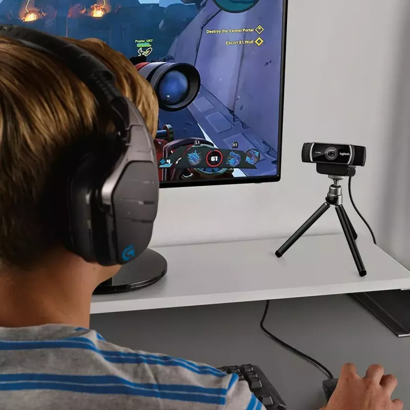Logitech C922 1920 x 1080pikseļi USB melna tīmekļa kamera