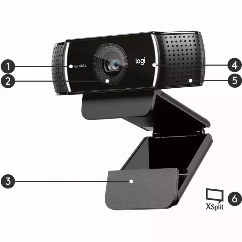 Logitech C922 1920 x 1080pikseļi USB melna tīmekļa kamera
