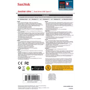 USB zibatmiņa SanDisk 64GB USB Type-A USB Type-C Ultra Dual Drive