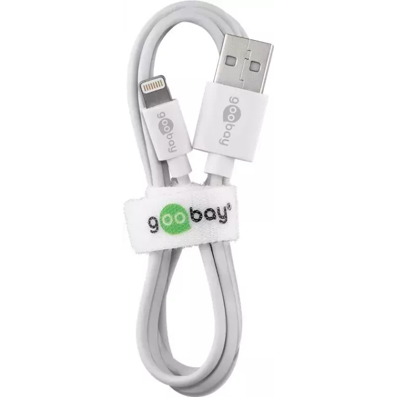 GOOBAY Lightning uz USB A uzlādes un sinhronizācijas kabelis 1m, 5W/1A, balts