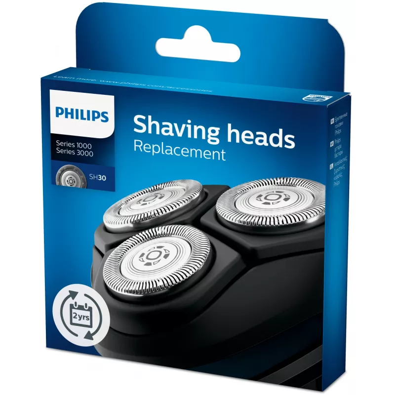 Nomaināmie skūšanās galviņu komplekti Philips SHAVER Series 3000 SH30/50 — 3 nerūsējošā tērauda galviņas